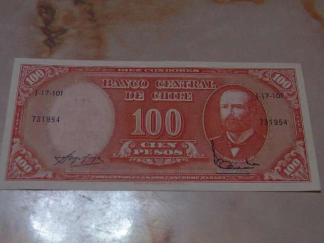Vendo billete de 100 pesos chilenos. excelente estado